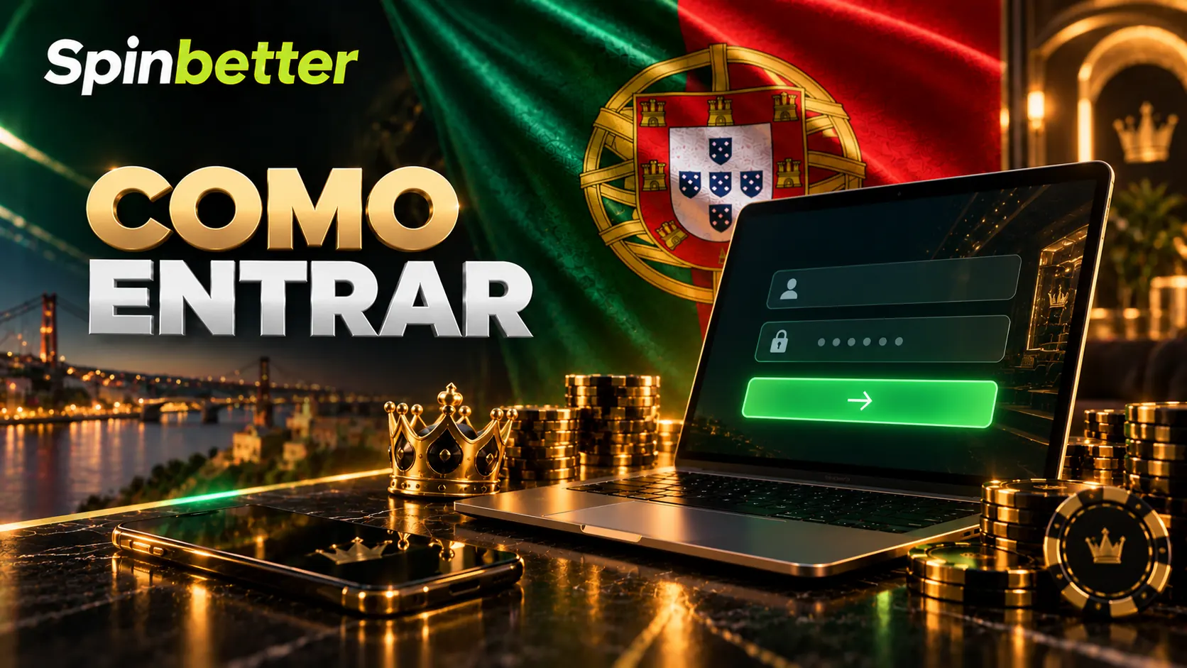 Ecrã de entrada na conta
