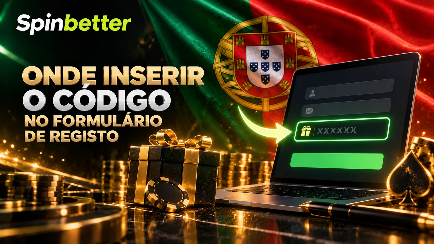 Campo do código promocional no formulário de registo
